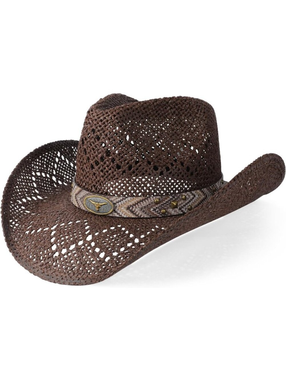 Unisex Brownish Straw Wide Brim Shapeable Imported Cowboy Western Cowgirl Hat